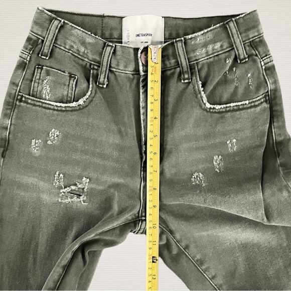 One X One Teaspoon Womens Skinny Jeans 25 Freebird High Waist Rigid Distressed - Picture 8 of 12